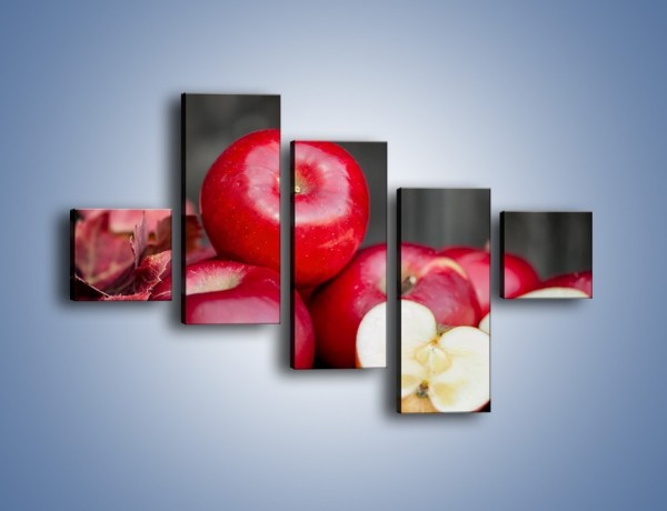 Obraz na płótnie – Czerwone jabłka późną jesienią – pięcioczęściowy JN619W3