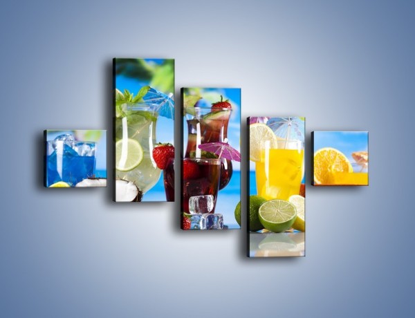 Obraz na płótnie – Drinki z egzotycznych owoców – pięcioczęściowy JN640W3