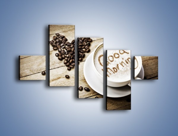 Obraz na płótnie – Z miłości do kawy – pięcioczęściowy JN710W3