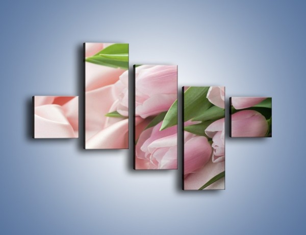 Obraz na płótnie – Odpoczynek tulipanów na atłasie – pięcioczęściowy K050W3