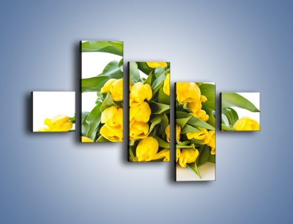 Obraz na płótnie – Piramida żółtych tulipanów – pięcioczęściowy K111W3