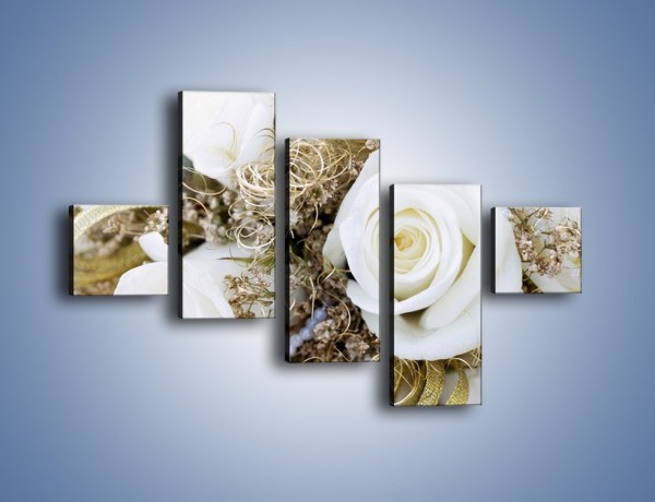 Obraz na płótnie – Perły wśród kwiatów – pięcioczęściowy K184W3