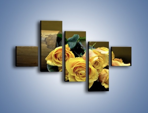 Obraz na płótnie – Zapomniane róże – pięcioczęściowy K334W3