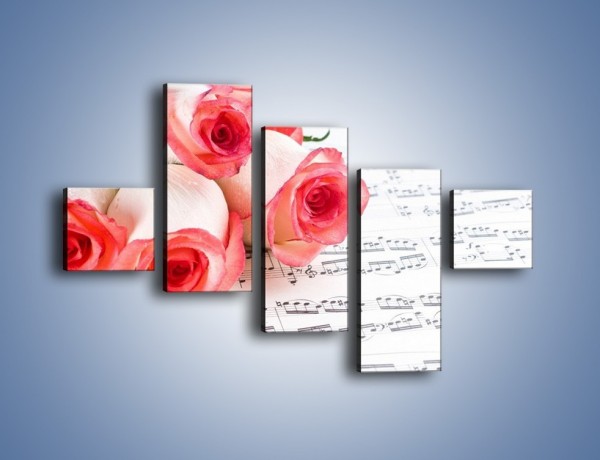 Obraz na płótnie – Najpiękniejsze melodie wśród róż – pięcioczęściowy K377W3