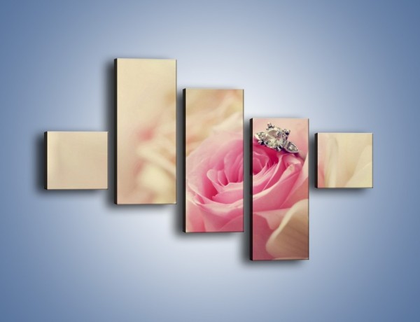Obraz na płótnie – Związek z różą na zawsze – pięcioczęściowy K393W3