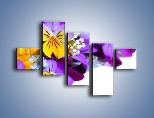 Obraz na płótnie – Ciepłe kolory w kwiatach – pięcioczęściowy K442W3