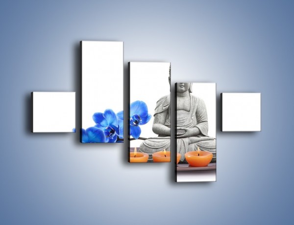Obraz na płótnie – Budda i kwiat – pięcioczęściowy K593W3