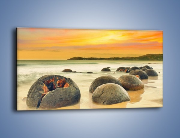 Obraz na płótnie – Popękane kamienne arbuzy – jednoczęściowy panoramiczny KN1125A