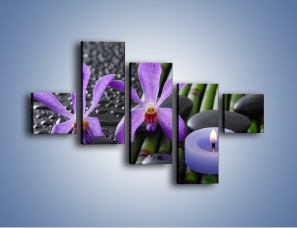 Obraz na płótnie – Mokre fiolety i kwiaty – pięcioczęściowy K880W3