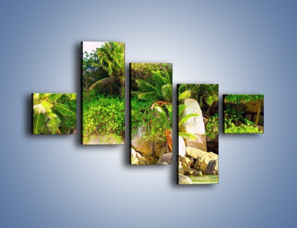 Obraz na płótnie – Ściana tropikalnych drzew – pięcioczęściowy KN086W3