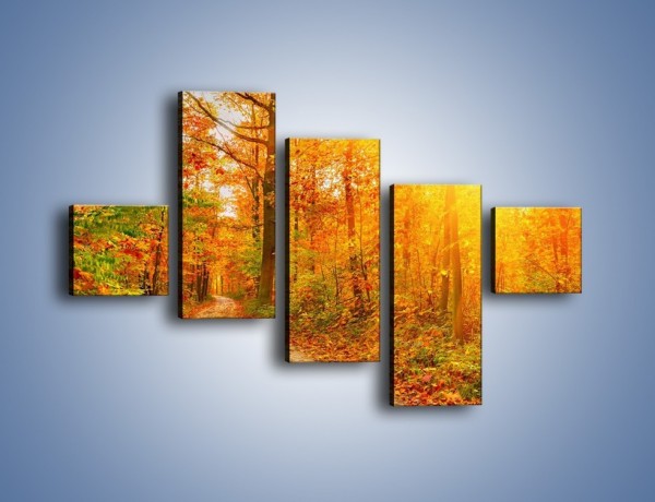 Obraz na płótnie – Leśną drużką jesienią – pięcioczęściowy KN1163AW3