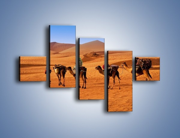 Obraz na płótnie – Idą wielbłądy przez pustynię – pięcioczęściowy KN1237AW3