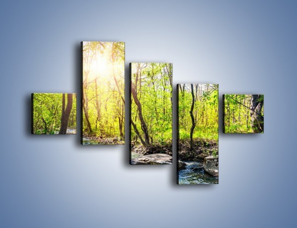 Obraz na płótnie – Opuszczony las wiosną – pięcioczęściowy KN1350AW3