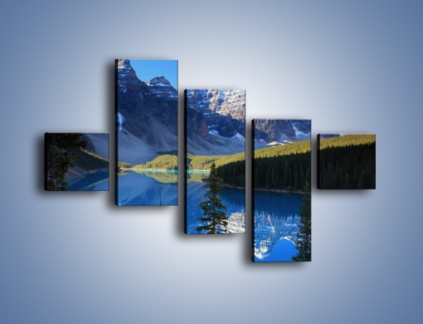 Obraz na płótnie – Wodne lustro i góry – pięcioczęściowy KN731W3