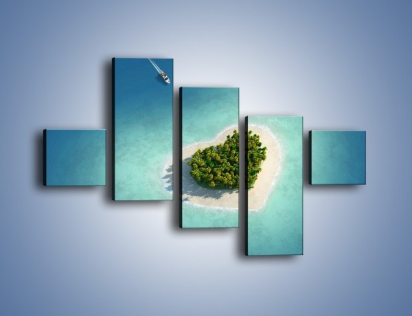 Obraz na płótnie – Tropikalna wyspa miłości – pięcioczęściowy KN737W3