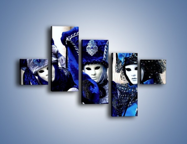 Obraz na płótnie – Weneckie maski i księżniczki – pięcioczęściowy L012W3