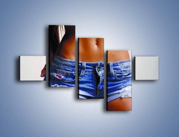 Obraz na płótnie – Najmodniejszy jeansowy fason – pięcioczęściowy L178W3