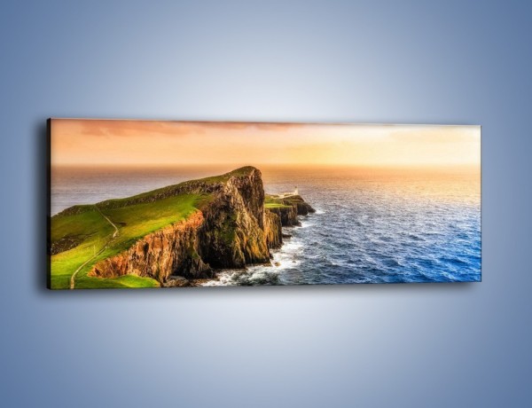 Obraz na płótnie – Irlandzkie klify i morze – jednoczęściowy panoramiczny KN1153A