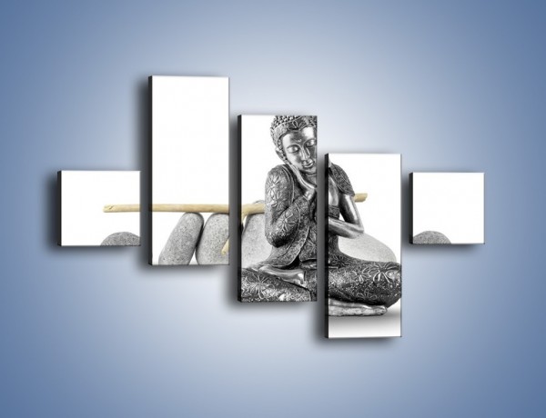 Obraz na płótnie – Budda wśród szarości – pięcioczęściowy O220W3
