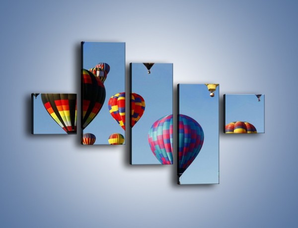 Obraz na płótnie – Kolorowe balony na niebie – pięcioczęściowy TM009W3