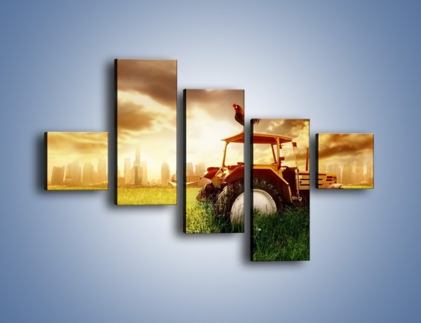Obraz na płótnie – Traktor w trawie – pięcioczęściowy TM031W3