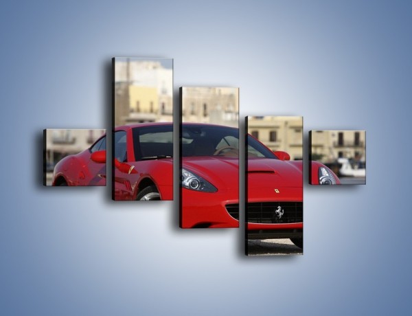 Obraz na płótnie – Czerwone Ferrari California – pięcioczęściowy TM057W3