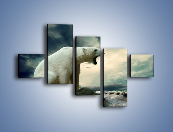 Obraz na płótnie – Donośny krzyk polarnego niedźwiedzia – pięcioczęściowy Z114W3