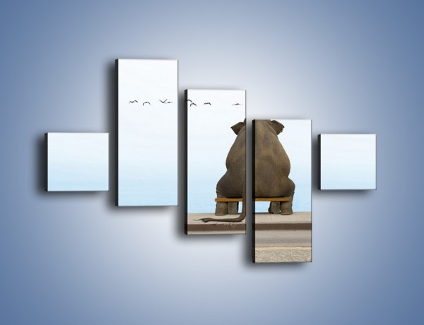 Obraz na płótnie – Przemyślenia słonia w samotności – pięcioczęściowy Z120W3