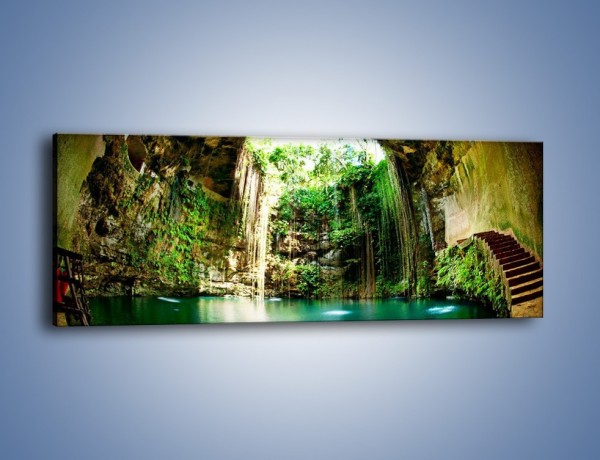 Obraz na płótnie – Tunel z wodnym oczkiem – jednoczęściowy panoramiczny KN1170A