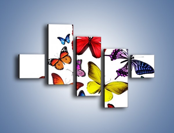 Obraz na płótnie – Kolorowo wśród motyli – pięcioczęściowy Z236W3