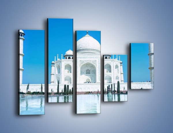 Obraz na płótnie – Taj Mahal pod błękitnym niebem – pięcioczęściowy AM077W4