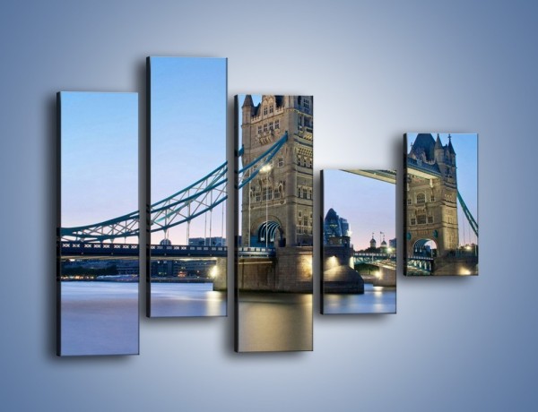 Obraz na płótnie – Tower Bridge o poranku – pięcioczęściowy AM143W4