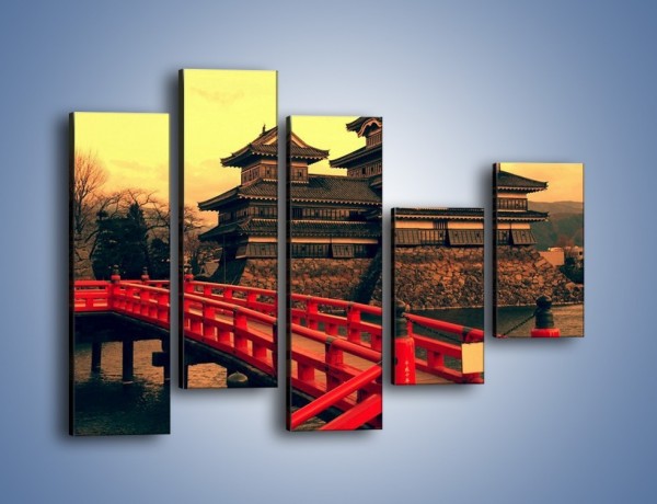 Obraz na płótnie – Japońska architektura – pięcioczęściowy AM235W4