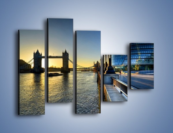 Obraz na płótnie – Londyński Tower Bridge – pięcioczęściowy AM348W4