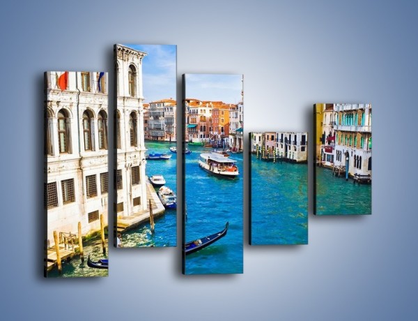 Obraz na płótnie – Kolorowy świat Wenecji – pięcioczęściowy AM362W4