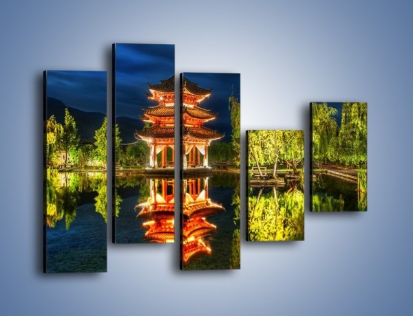 Obraz na płótnie – Urokliwy park w Chinach – pięcioczęściowy AM365W4