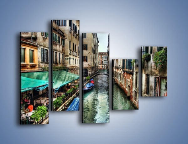 Obraz na płótnie – Wenecka uliczka w kolorach HDR – pięcioczęściowy AM374W4