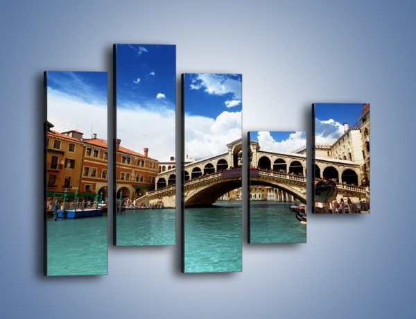 Obraz na płótnie – Most Rialto w Wenecji – pięcioczęściowy AM386W4