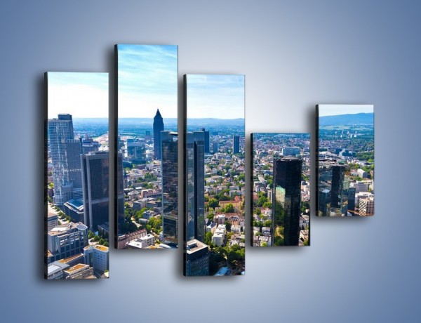 Obraz na płótnie – Panorama Frankfurtu – pięcioczęściowy AM414W4