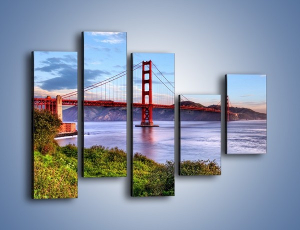 Obraz na płótnie – Most Golden Gate w San Francisco – pięcioczęściowy AM444W4