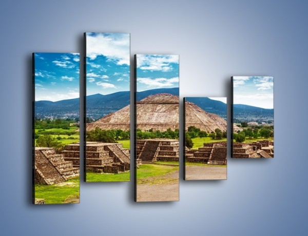 Obraz na płótnie – Piramida Słońca w Meksyku – pięcioczęściowy AM450W4