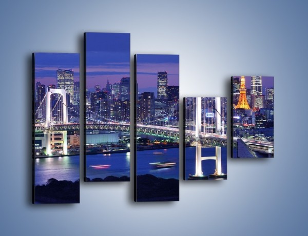 Obraz na płótnie – Tęczowy Most w Tokyo – pięcioczęściowy AM460W4