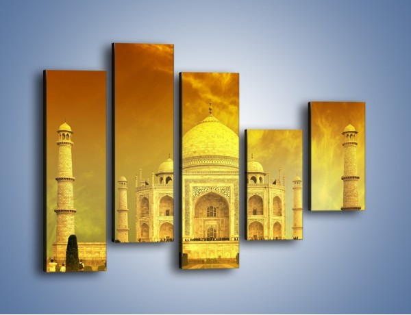 Obraz na płótnie – Tadź Mahal w żółtym kolorze – pięcioczęściowy AM465W4