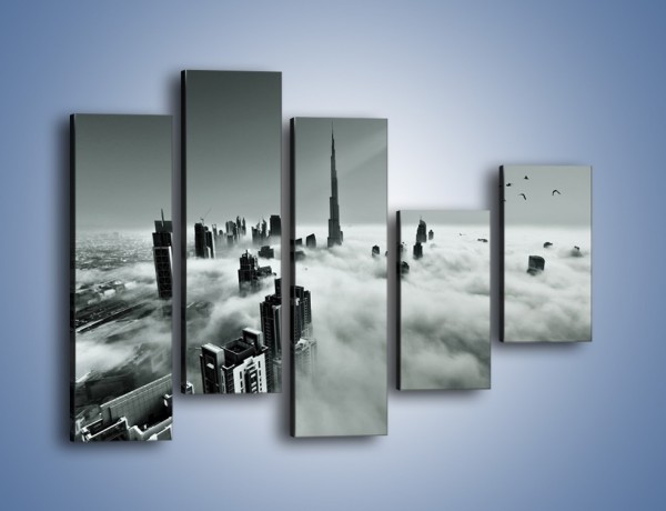 Obraz na płótnie – Centrum Dubaju we mgle – pięcioczęściowy AM502W4