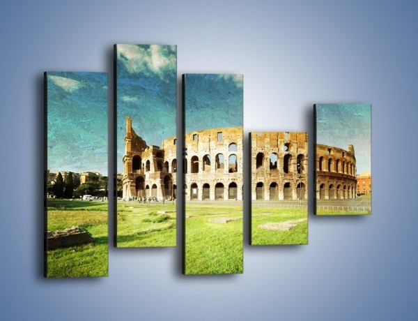 Obraz na płótnie – Koloseum w stylu vintage – pięcioczęściowy AM503W4