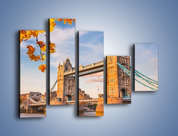 Obraz na płótnie – Tower Bridge jesienną porą – pięcioczęściowy AM511W4