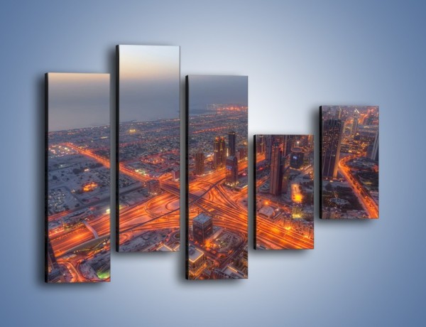 Obraz na płótnie – Panorama Dubaju o poranku – pięcioczęściowy AM538W4