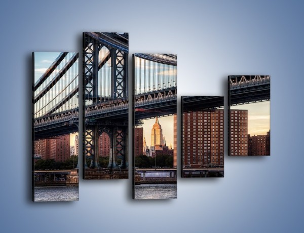 Obraz na płótnie – Manhattan Bridge – pięcioczęściowy AM607W4