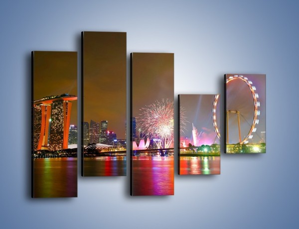 Obraz na płótnie – Dzień Niepodległości w Singapurze – pięcioczęściowy AM618W4
