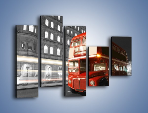 Obraz na płótnie – Czerwony autobus w Londynie – pięcioczęściowy AM634W4